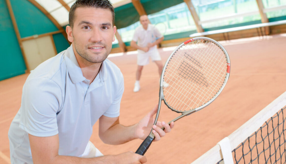 excited tennis player
