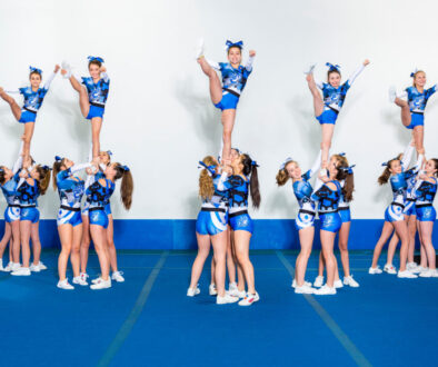 A group of cheerleaders at cheerleading camps